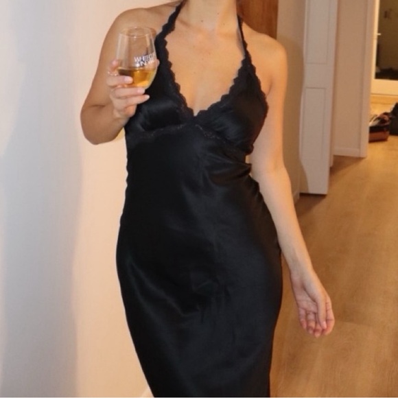 Reformation Nora Silk Dress Black - Picture 2 of 10